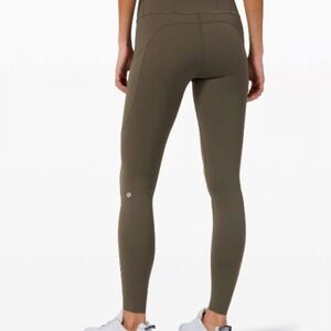 Lululemon Fast And Free High Rise Legging Dark Olive Size 4